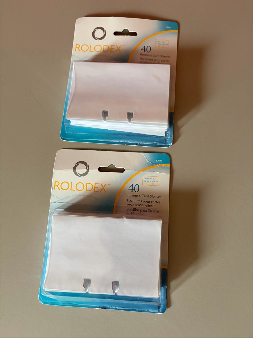 2 NIP Rolodex business cards sleeves